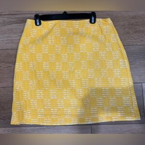 Ann Taylor Yellow white and silver Textured Tweed Mini Skirt
